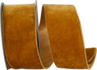 Caramel 2-1 2 Inch Luxe Plush Velvet Wired Edge Ribbon for Wreaths & Bows