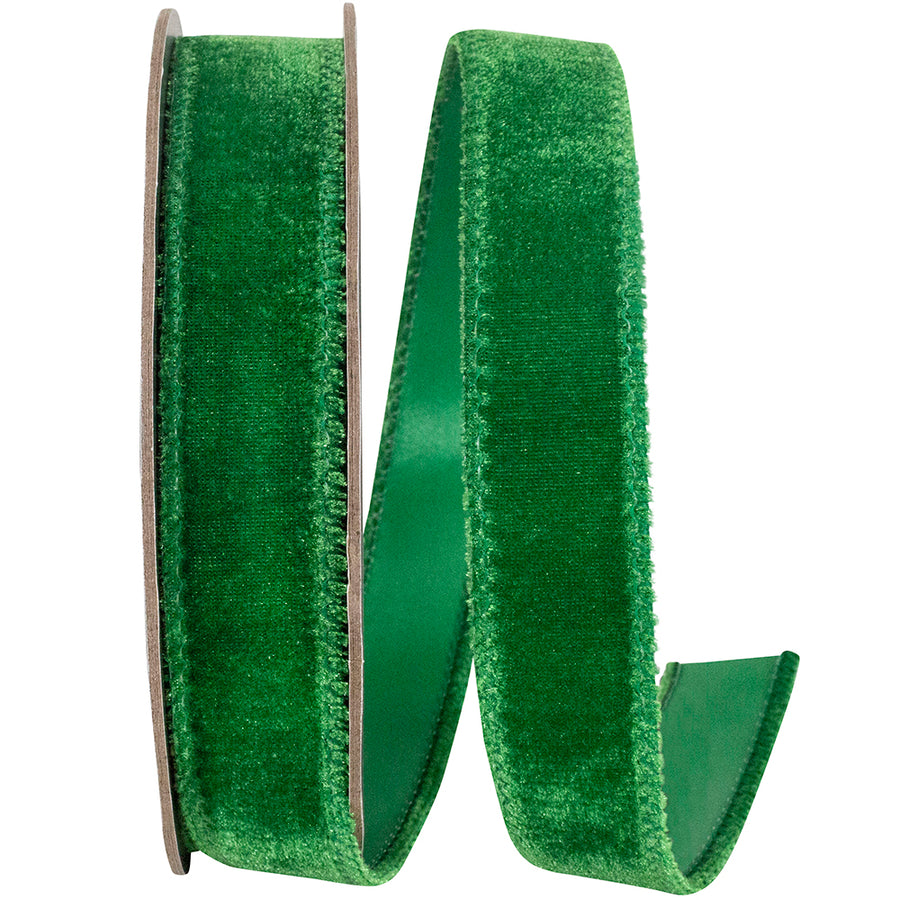 Holiday 1 Inch Luxe Plush Velvet Wired Edge Ribbon for Wreaths & Bows