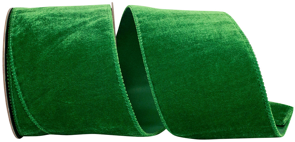 Holiday 4 Inch Luxe Plush Velvet Wired Edge Ribbon for Wreaths & Bows