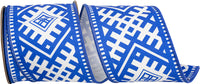 Royal White 4 Inch Wired Edge Chinoiserie Ribbon