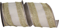 Champagne Metallic Fringe Dupioni Ribbon 4 Inch for Bows