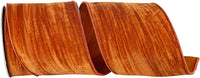 Copper 4 Inch Crushed Velvet Touch Deluxe Wired Edge Ribbon for Wreaths & Bows