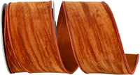 Copper 2-1 2 Inch Crushed Velvet Touch Deluxe Wired Edge Ribbon for Wreaths & Bows