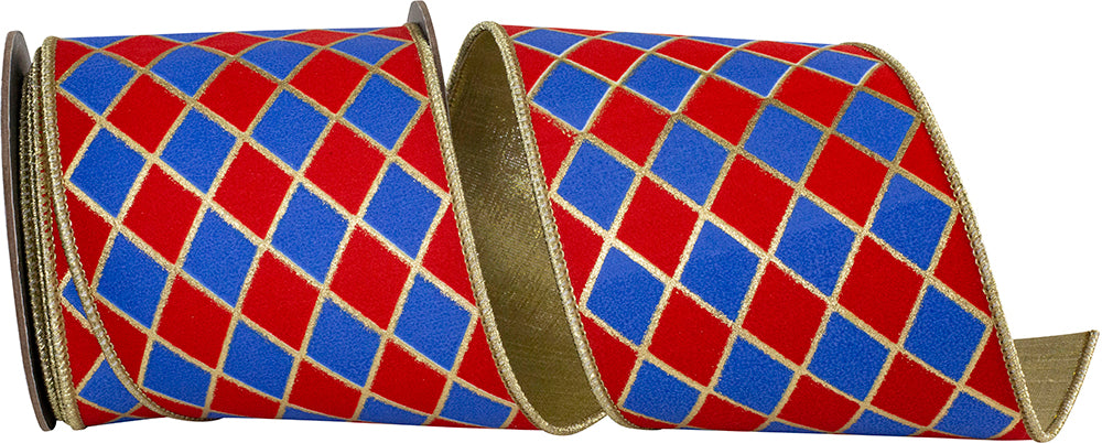 4 Inch Red Royal Metallic Wired Edge Ribbon for Bows
