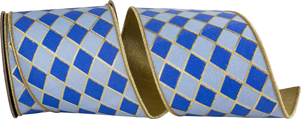 Diamond Elite Metallic Outline Ribbon 4 Inch Royal French