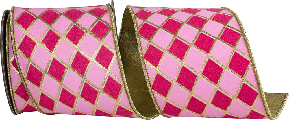 Fuchsia Pink 4 Inch Wired Edge Ribbon for Wreaths and Bows