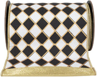 6 Inch Black White Diamond Elite Wired Edge Ribbon