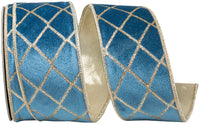 Slate Velvet Wired Edge Ribbon 2-1/2 Inch Diamond Glitter