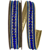 Royal Velvet Ribbon 1 Inch Jeweled Center Metallic Dupioni