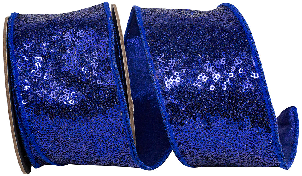 Royal 2-1/2 Inch Metallic Sequin Ribbon for Wreaths and Bows