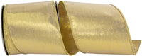 Gold Metallic Woven Wired Edge Ribbon 4 Inch for Bows