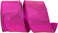 Fuchsia Metallic Woven Wired Edge Ribbon 2-1/2 Inch