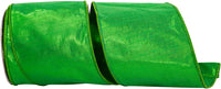 Emerald Metallic Woven Wired Edge Ribbon 4 Inch 10Yds