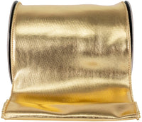 Gold 6 Inch Metallic Wired Edge Ribbon for Wreaths and Bows