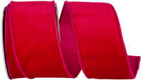 Fuchsia 2-1 2 Inch Velvet Touch Fuchsia Deluxe Wired Edge Ribbon for Wreaths & Bows