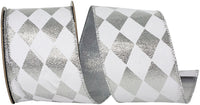 Shiny Diamond Metallic Ribbon White Silver 2-1/2 Inch