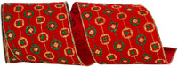 Red Velvet Glitter Wired Edge Ribbon 4 Inch for Wreaths