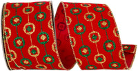 Red Velvet Glitter Wired Edge Ribbon 2-1/2 Inch for Bows