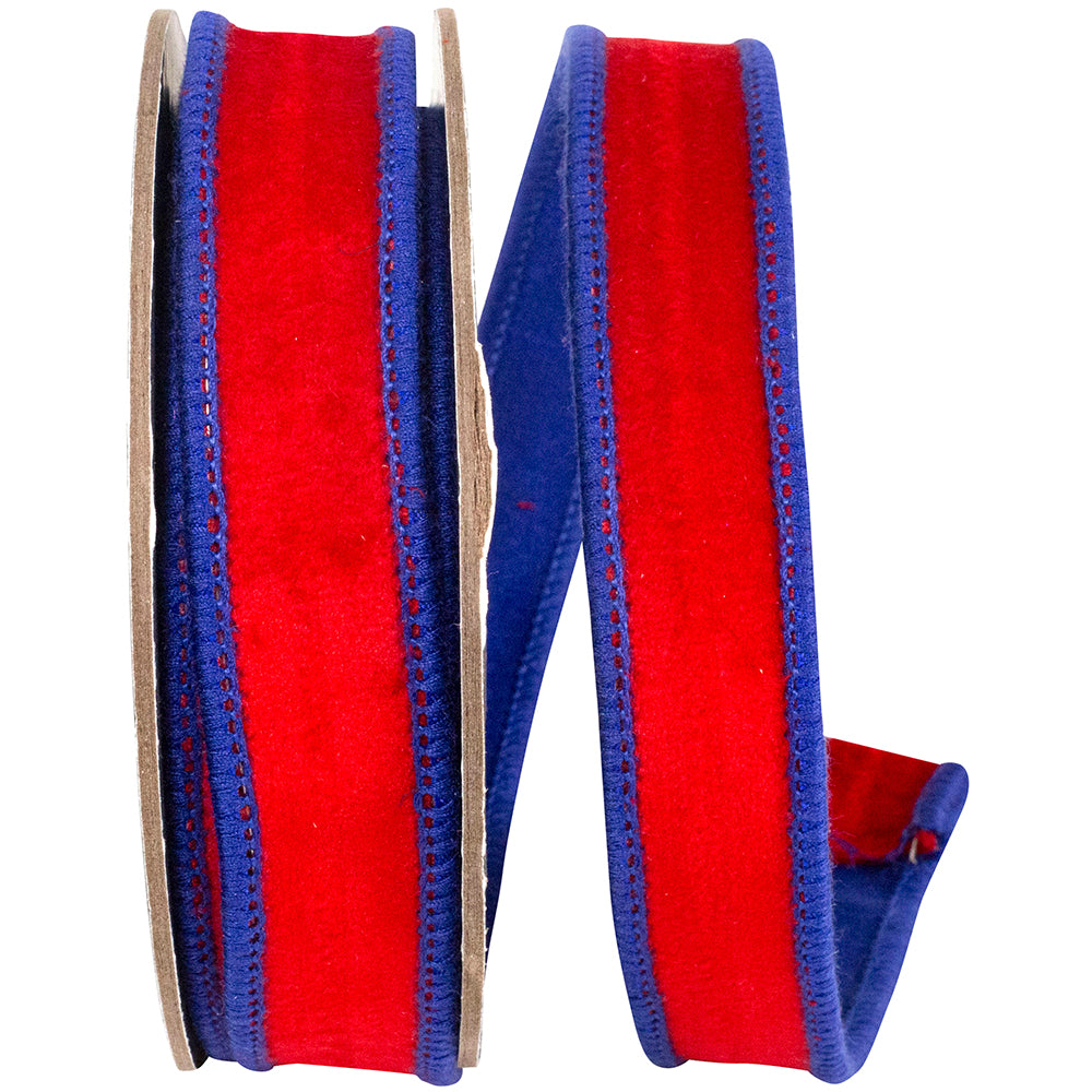 Velvet Touch Red Royal 7/8 Inch Ribbon for Wreaths and Bows
