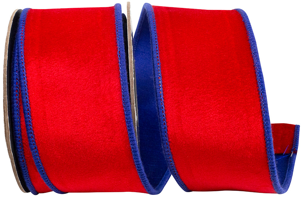 Velvet Touch Red Royal 2-1/2 Inch Wired Edge Ribbon