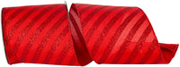 Red Glitter Bling Wired Edge Ribbon 4 Inch for Wreaths
