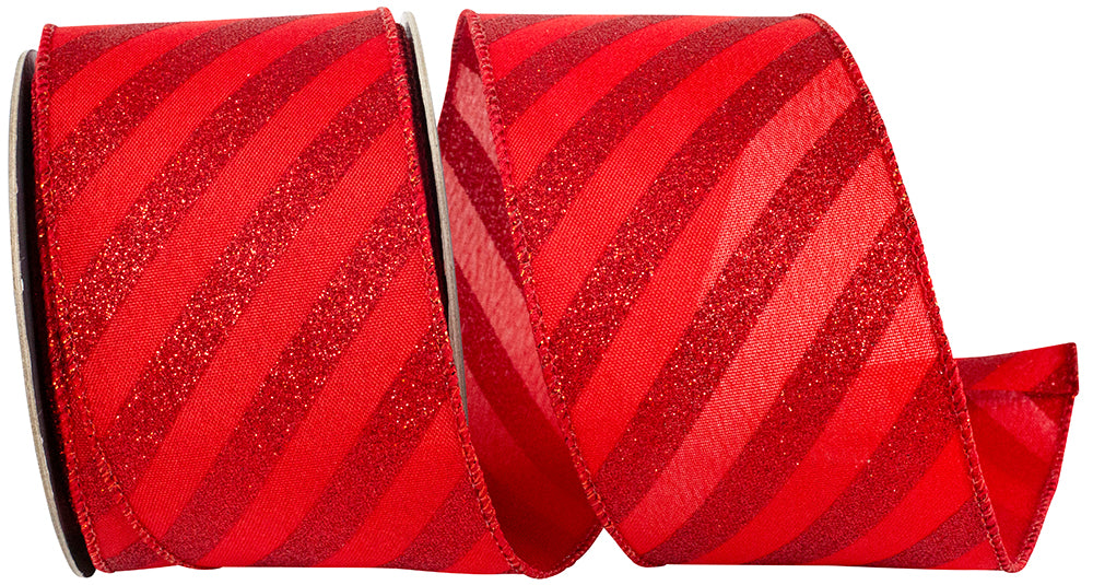 Red Glitter Bling Wired Edge Ribbon 2-1/2 Inch for Bows