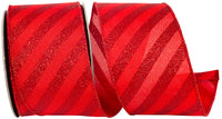 Red Glitter Bling Wired Edge Ribbon 2-1/2 Inch for Bows