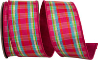 Multi 2-1 2 Inch Festive Stripes Wired Edge Ribbon for Wreaths & Bows
