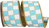 Turquoise 2-1/2 Inch Metallic Wired Edge Ribbon