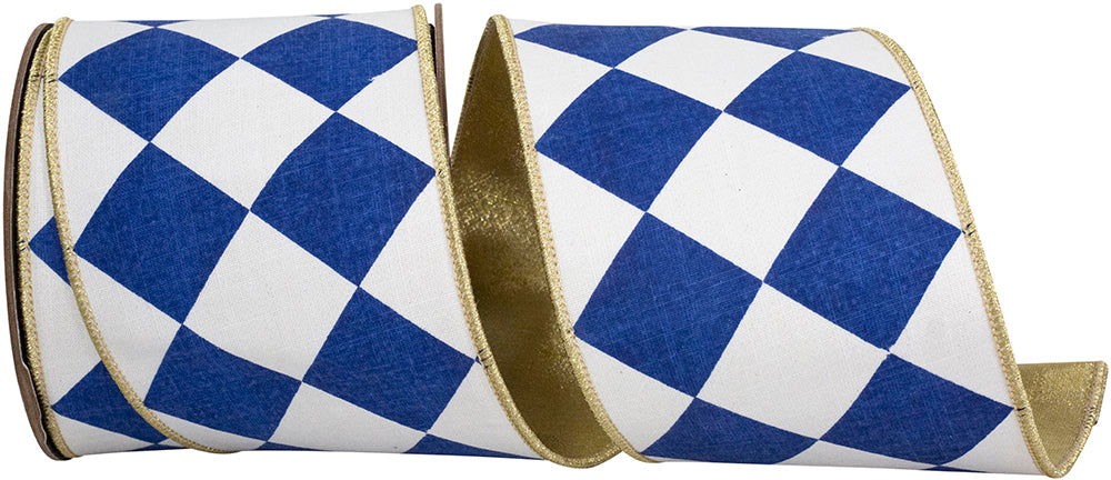 Royal 4 Inch Metallic Backed Wired Edge Ribbon for Bows
