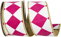 Fuchsia Wired Edge Ribbon 2-1/2 Inch Metallic Backed