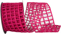 Fuchsia Wired Edge Ribbon 4 Inch Jute for Wreaths and Bows