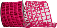 Fuchsia Wired Edge Ribbon 4 Inch Grand Net Jute for Wreaths
