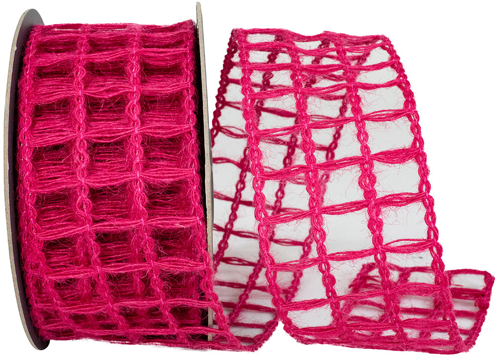 Fuchsia Wired Edge Jute Ribbon 2-1/2 Inch for Bows