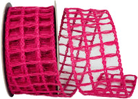 Fuchsia Wired Edge Jute Ribbon 2-1/2 Inch for Bows