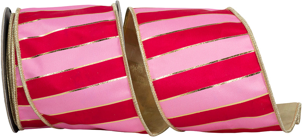 Fuchsia Pink 4 Inch Wired Edge Ribbon for Wreaths and Bows