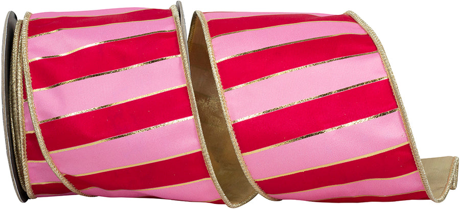 Fuchsia Pink 4 Inch Wired Edge Ribbon for Wreaths and Bows