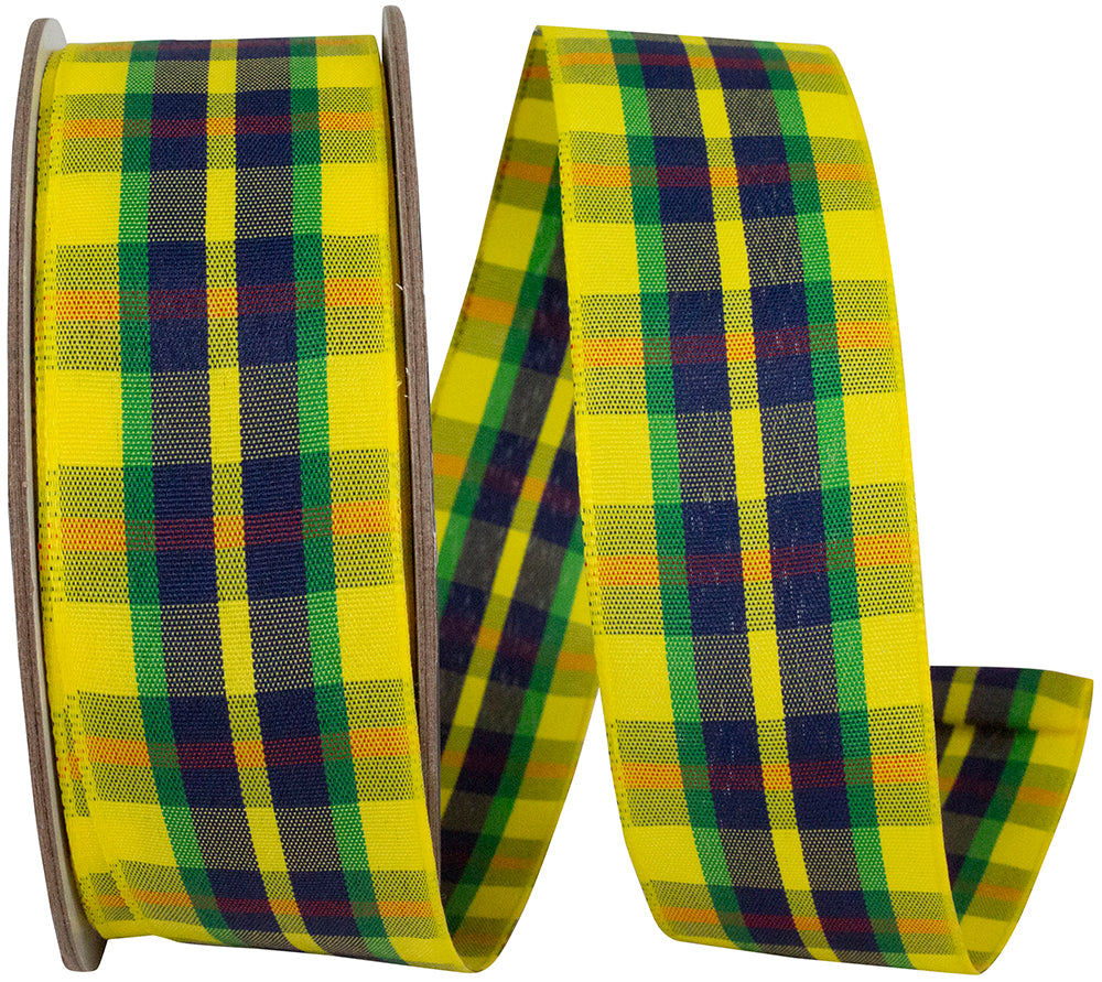 Yellow 1-1 2 Inch Sunrise Westwood Wired Edge Ribbon for Wreaths & Bows