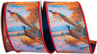Multi 2-1 2 Inch Pheasant Horizon Dupioni Fused Backed Wired Edge Ribbon for Wreaths & Bows