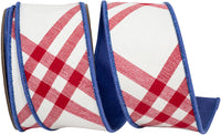 Canvas Americana Ribbon Red Blue 2-1/2 Inch Wired Edge