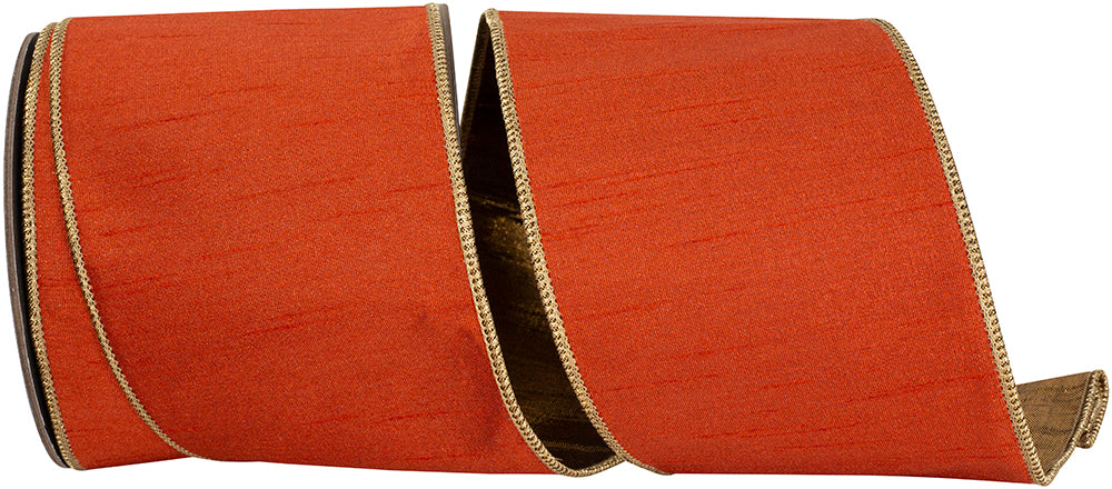 Copper Metallic Wired Edge Ribbon 4 Inch for Wreaths
