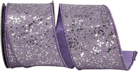 Lavender 4 Inch Wired Edge Sequin Ribbon for Wreaths