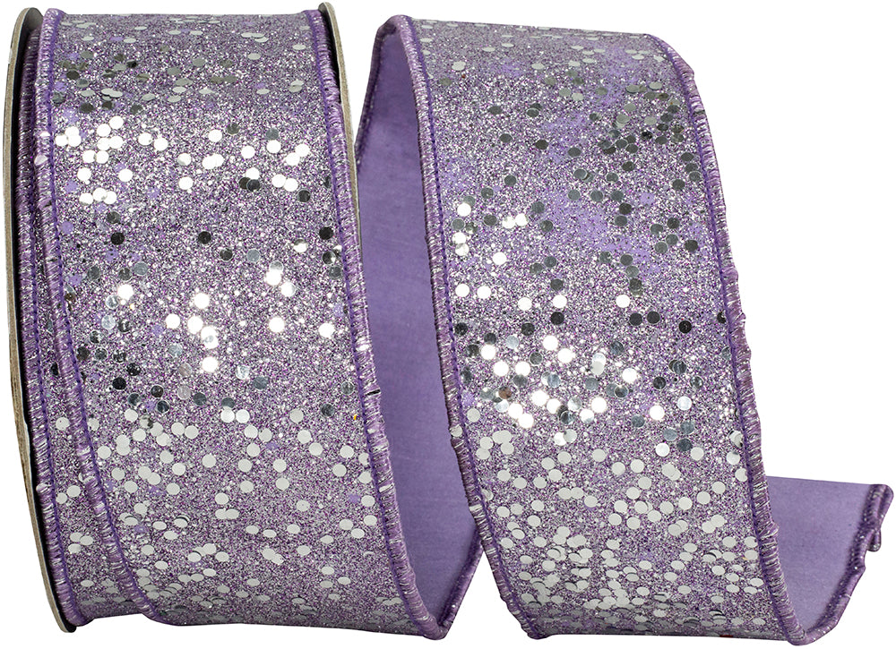 Lavender 2-1/2 Inch Wired Edge Sequin Ribbon for Bows