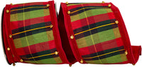 Plaid Tradition Wired Edge Ribbon Red Green 4 Inch 5Yds