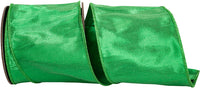 Emerald 4 Inch Shimmer Crepe Dupioni Wired Edge Ribbon for Wreaths & Bows