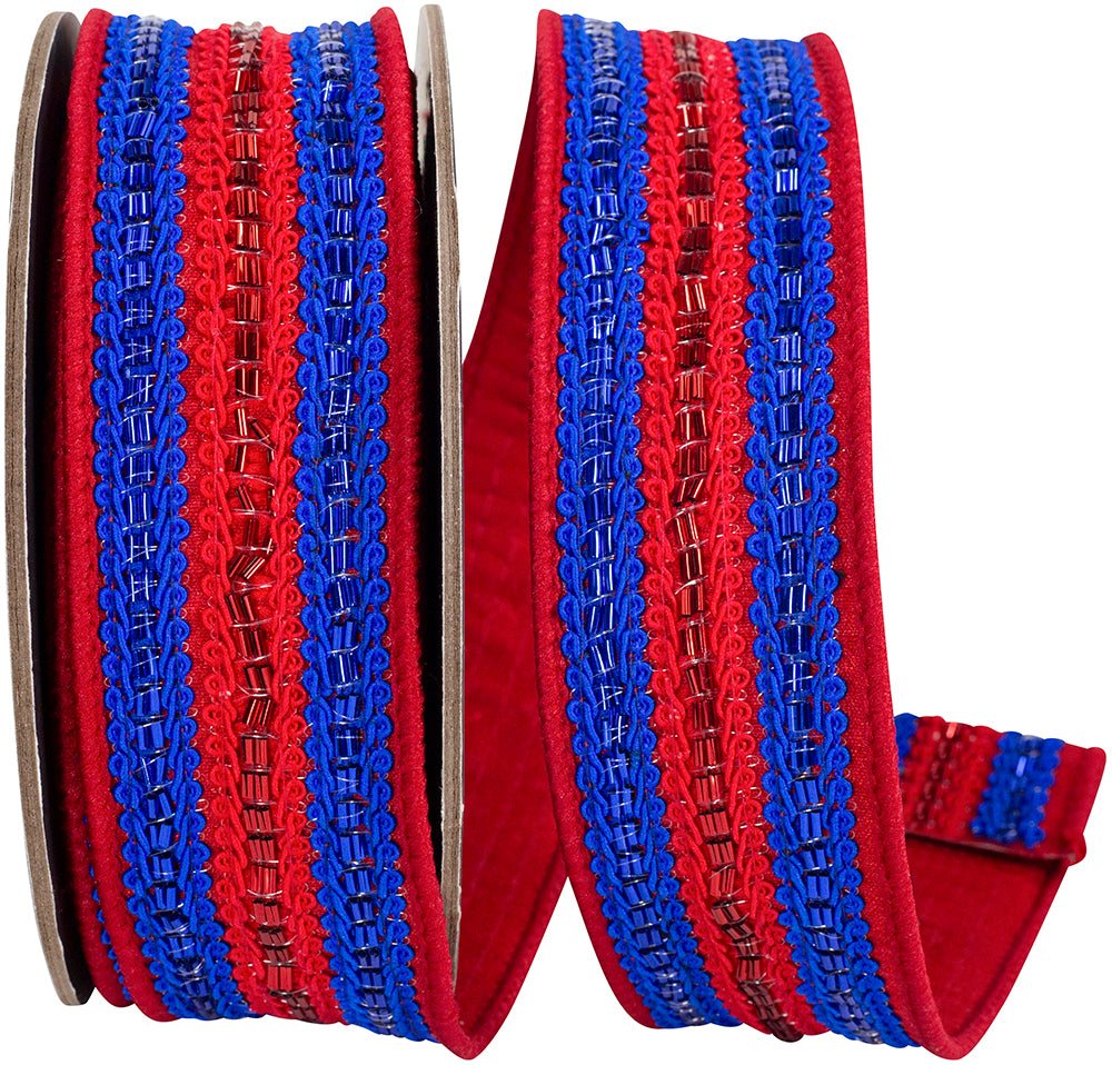 Red Royal Wired Edge Ribbon 1-1/2 Inch for Wreaths and Bows