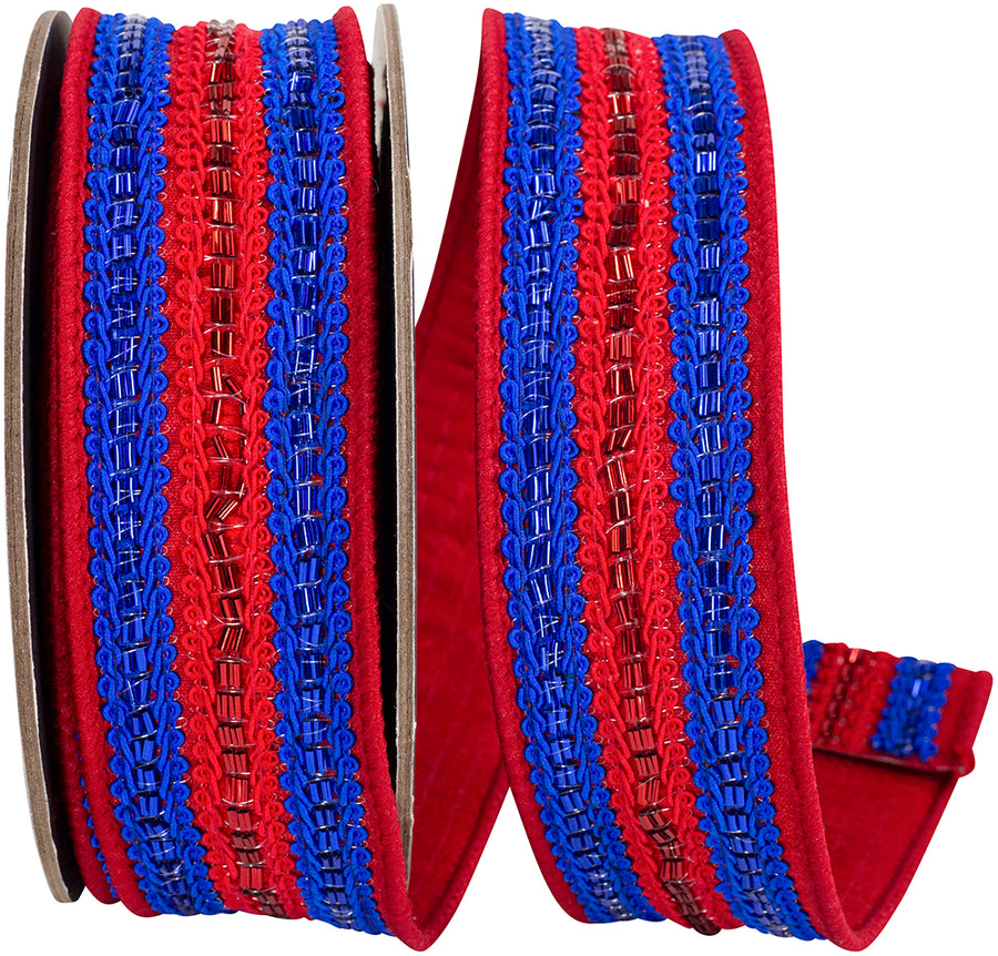 Red Royal Wired Edge Ribbon 1-1/2 Inch for Wreaths and Bows