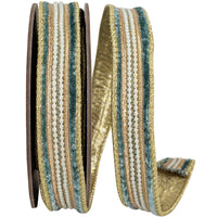 Slate Velvet Trim Wired Edge Ribbon 1 Inch for Wreaths