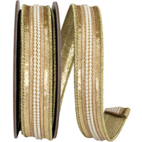 Antique Velvet Trim Wired Edge Ribbon 1 Inch for Wreaths
