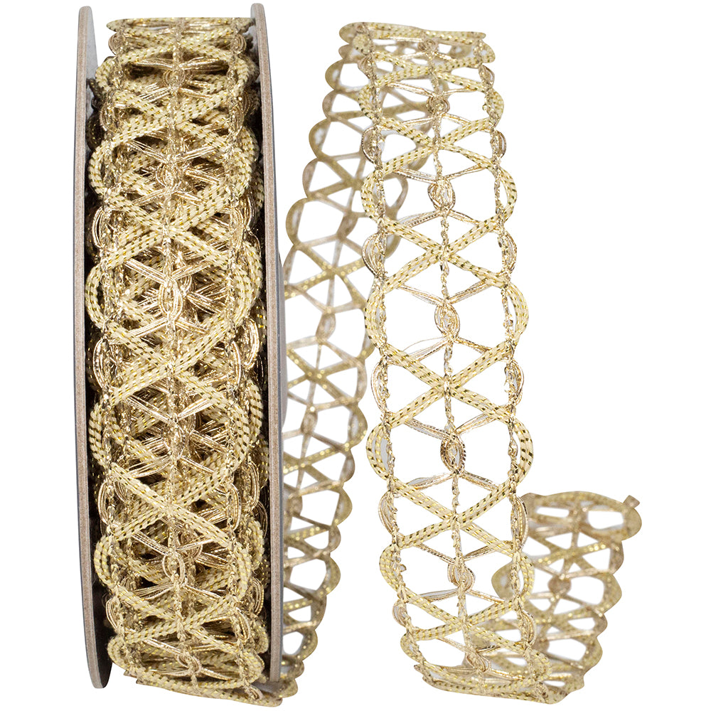 Gold Metallic Ribbon 5/8 Inch for Wreaths and Bows